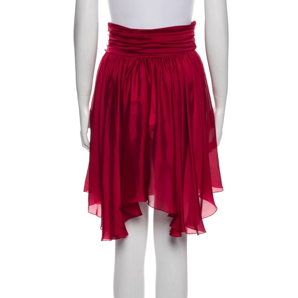 Alexandre Vauthier Red Featherweight 100% Silk Knee-Length Skirt * NEW * 65% OFF - Picture 3 of 4